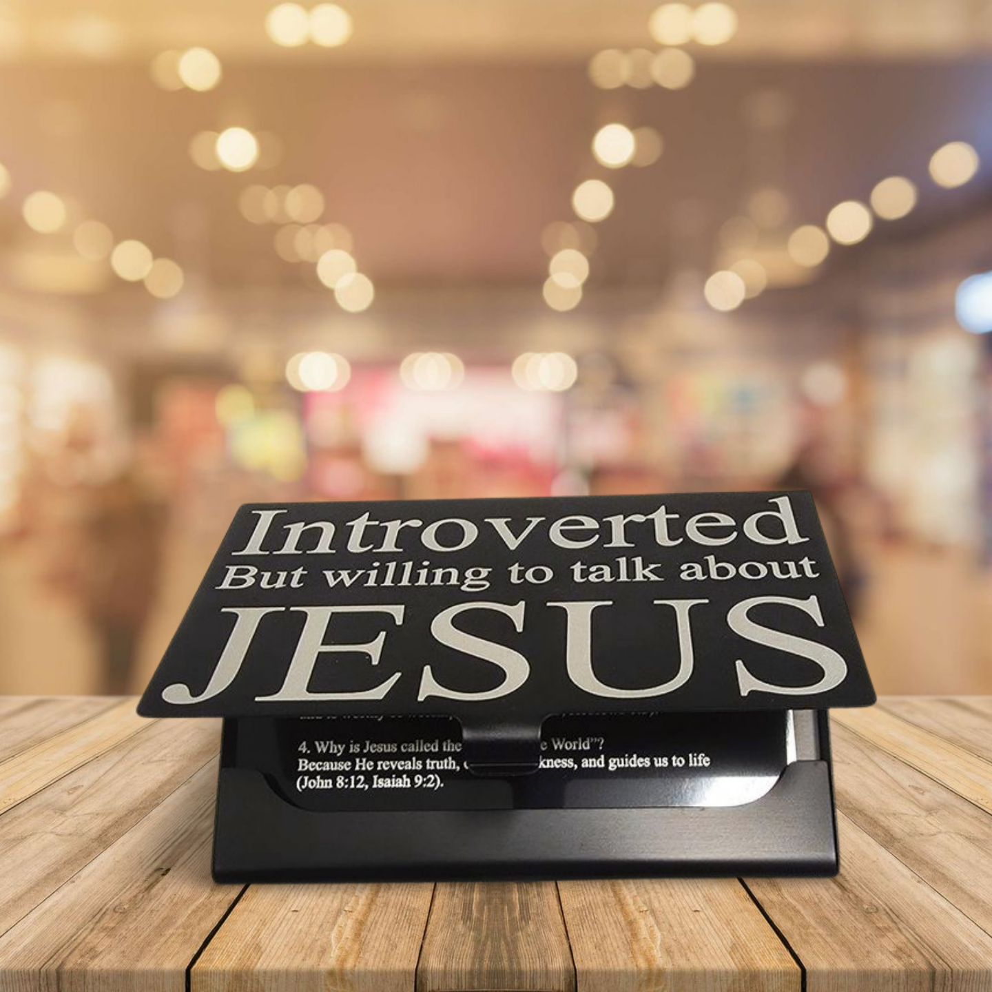 Introverted But Willing To Talk About Jesus – Aluminum Card Wallet