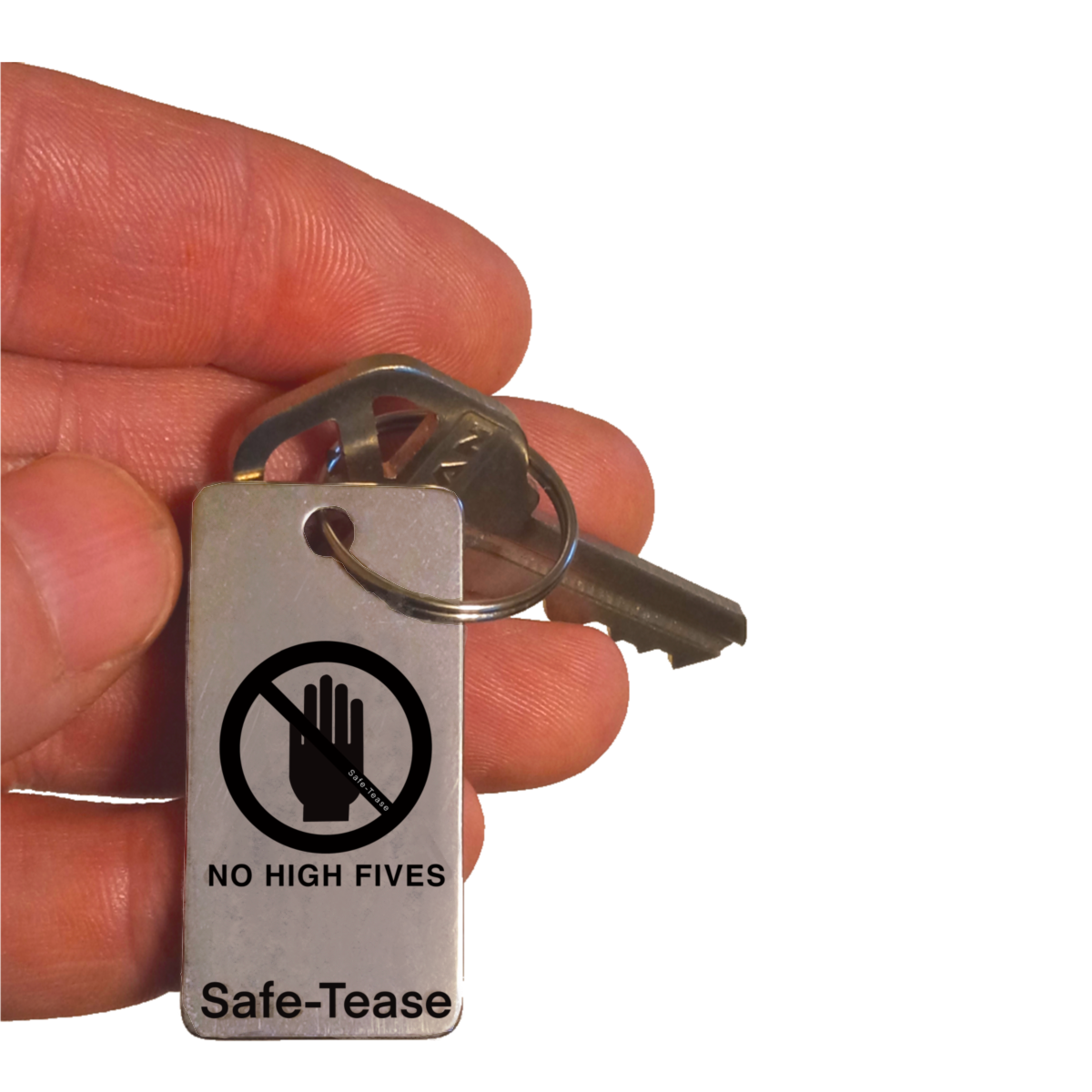 No High Fives keychain