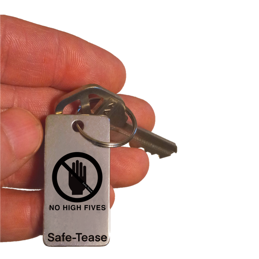 No High Fives keychain